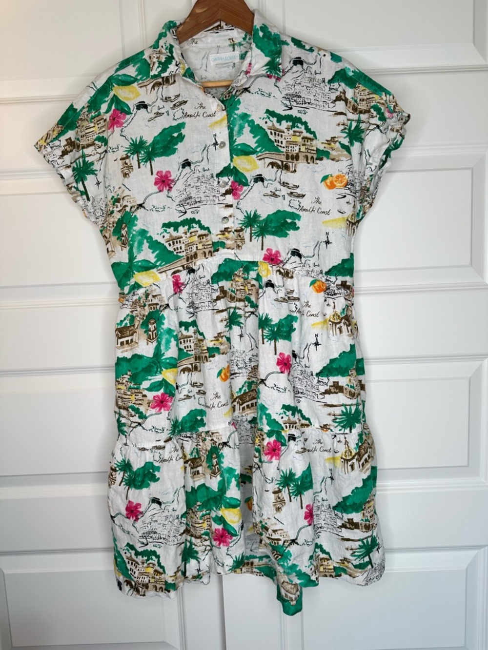 Cynthia Rowley Amalfi Coast Linen Shirt Dress - EUC
